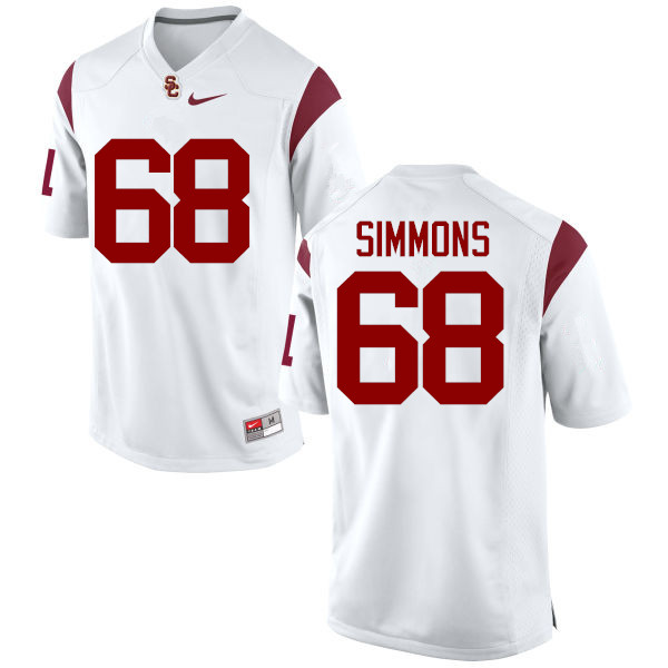 Men #68 Jordan Simmons USC Trojans College Football Jerseys-White - Click Image to Close